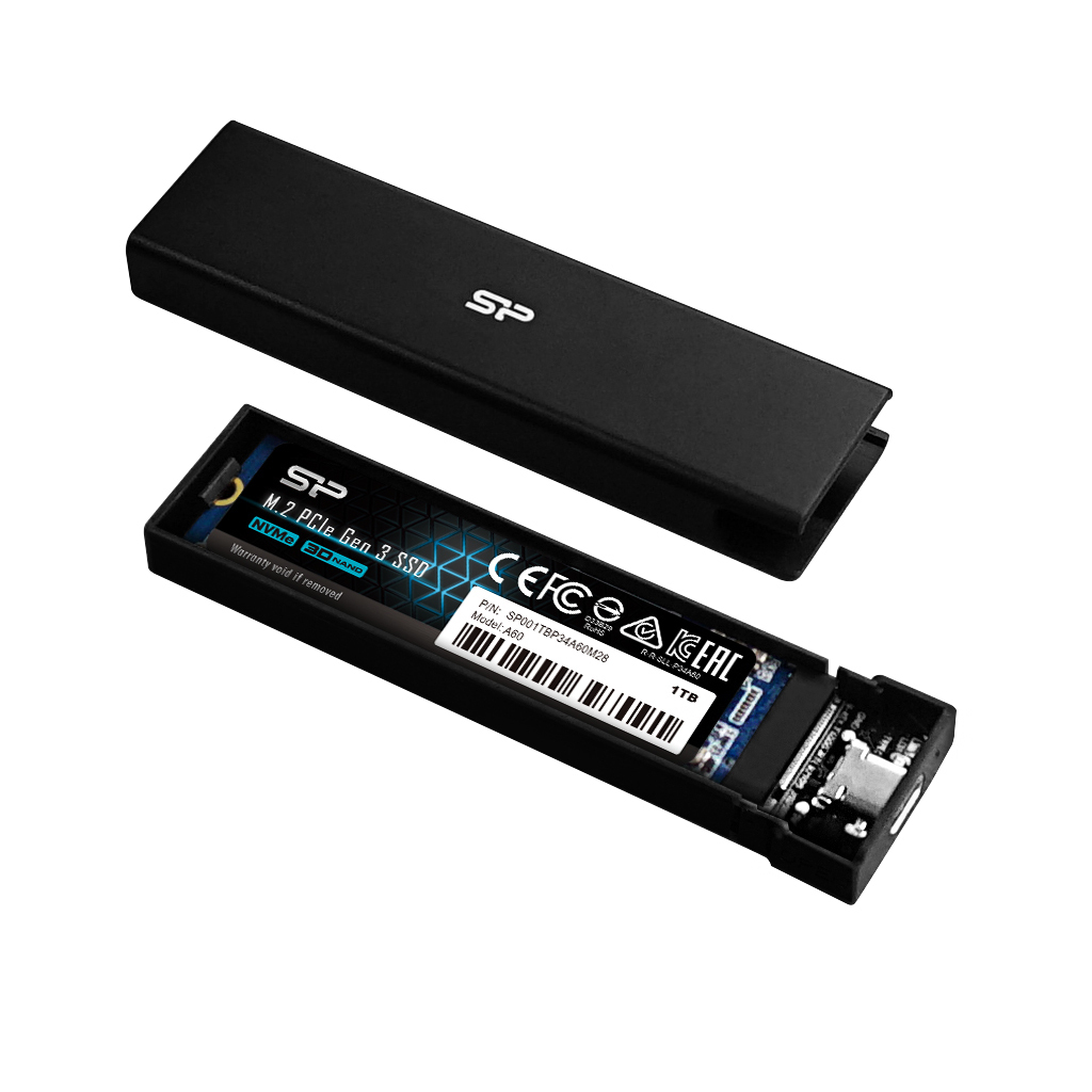 Silicon Power PD60 Enclosure Θήκη για Σκληρό Δίσκο M.2 SATA III / PCI Express NVME με σύνδεση USB 3.2