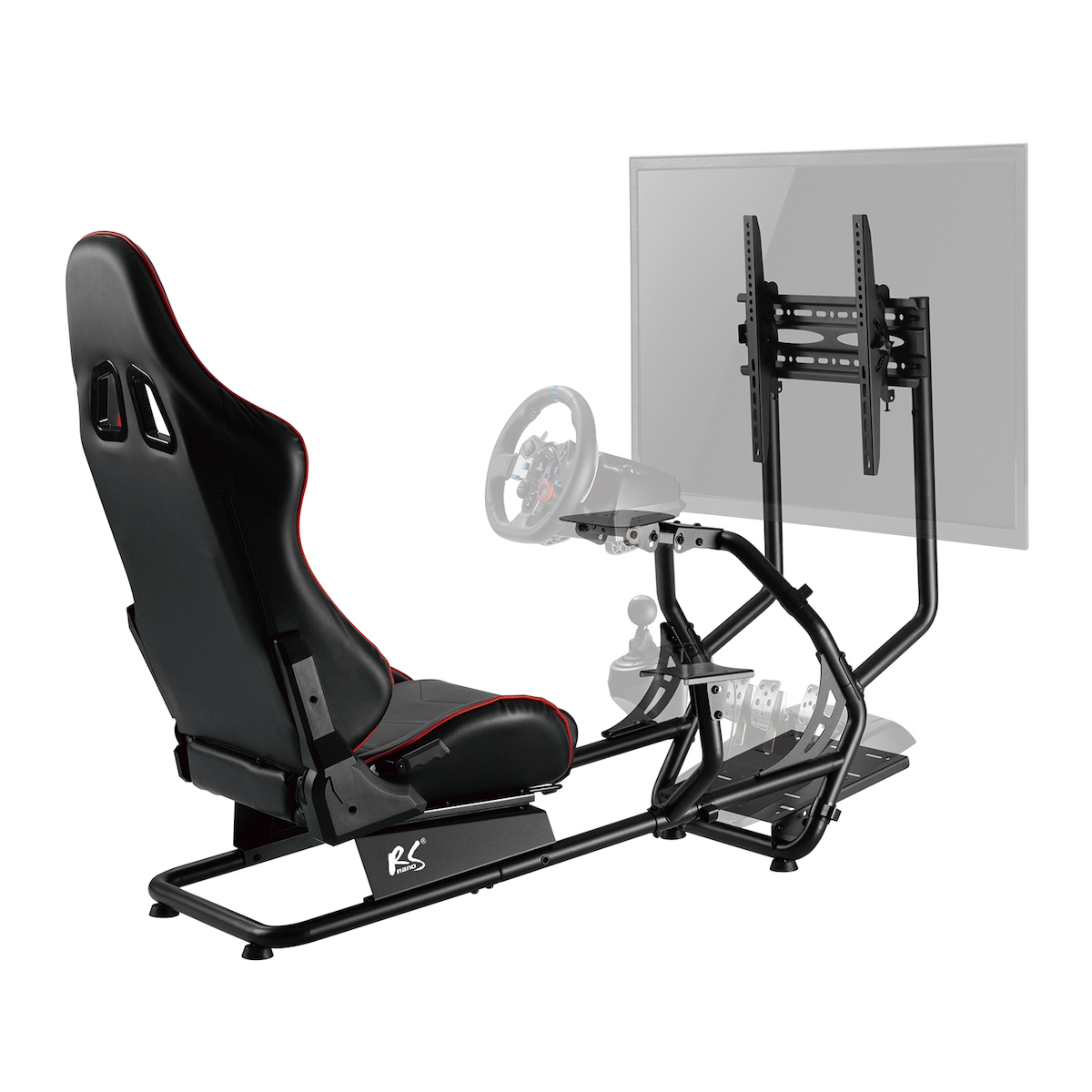 NanoRS RS160 Racing Simulator Stand 3 in 1 Καρέκλα Gaming Δερματίνης Κόκκινη - Image 6