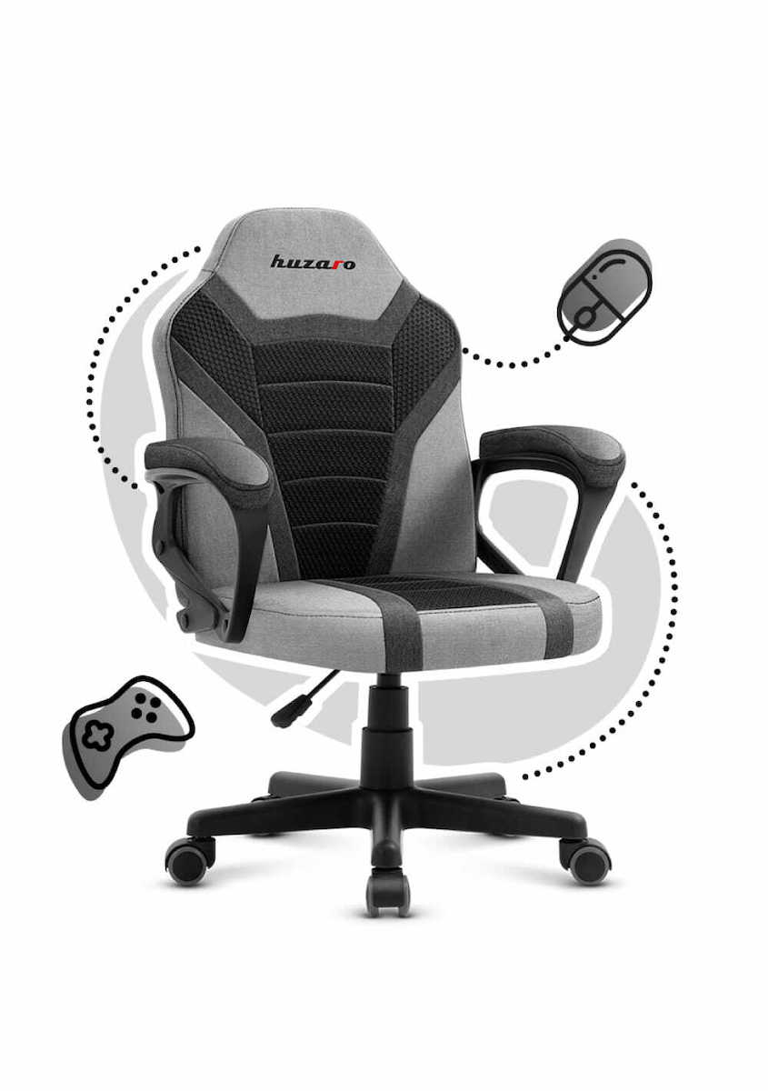 Huzaro Ranger 1.0 Καρέκλα Gaming Δερματίνης Gray Mesh - Image 4