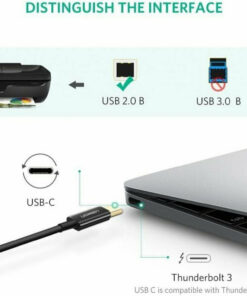 Alternative view of Ugreen US241 USB 2.0 USB-C male - USB-B 2m (50446)