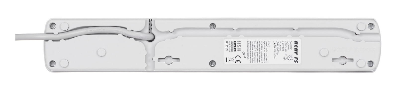 Acar Surge Protector F5 Πολύπριζο Ασφαλείας 5 Θέσεων με Διακόπτη και Καλώδιο 5m - Image 3
