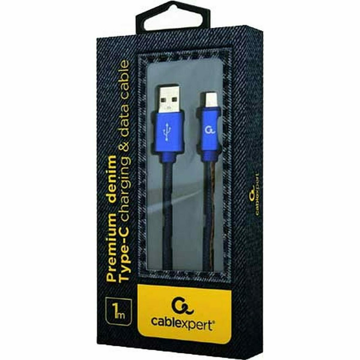 Gembird Premium jeans (denim) USB 2.0 USB-C male - USB-A 1m (CC-USB2J-AMCM-1M-BL) - Image 3
