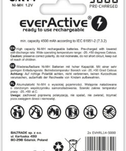 Alternative view of everActive Profesional Line C 5000mAh 1.2V 2τμχ