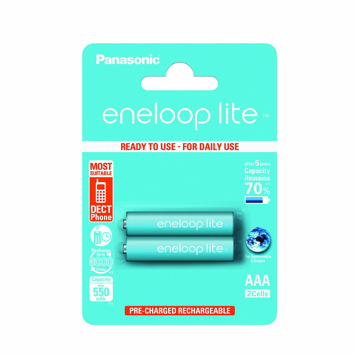 Panasonic Eneloop Lite AAA 550mAh 1.2V 2τμχ - Image 2