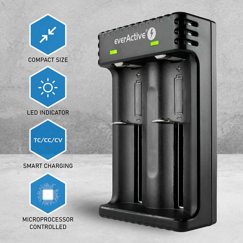 everActive LC-200 USB Φορτιστής 2 Μπαταριών Li-ion Μεγέθους 18650/21700 - Image 3