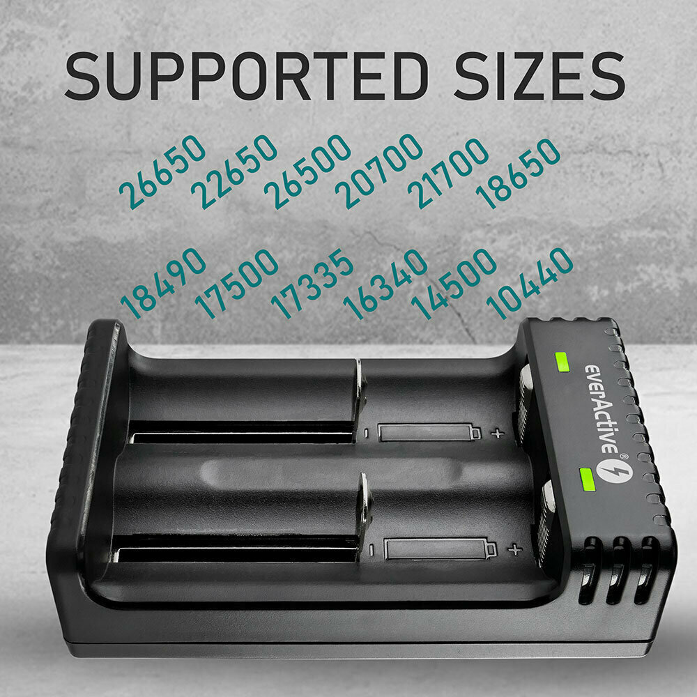 everActive LC-200 USB Φορτιστής 2 Μπαταριών Li-ion Μεγέθους 18650/21700 - Image 5