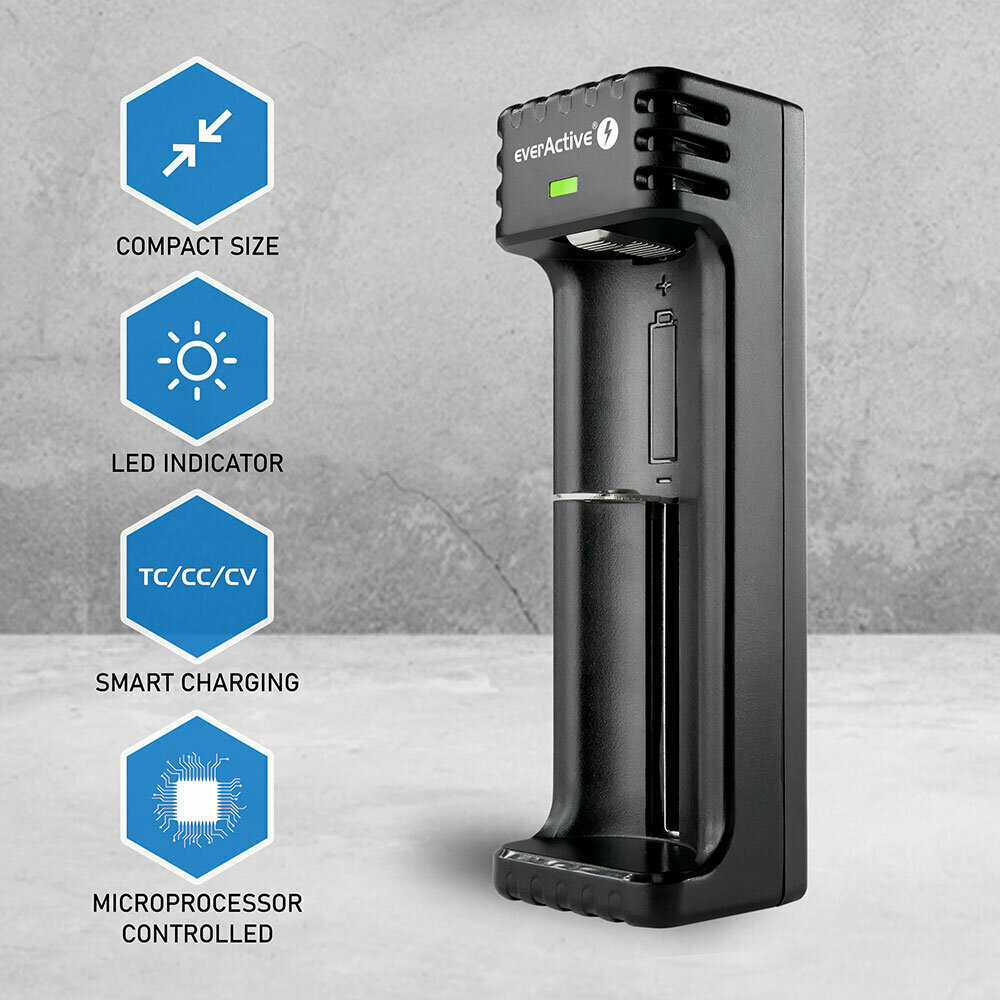 everActive LC-100 USB Φορτιστής Μπαταριών Li-ion Μεγέθους 18650/21700/16340/14500 - Image 2