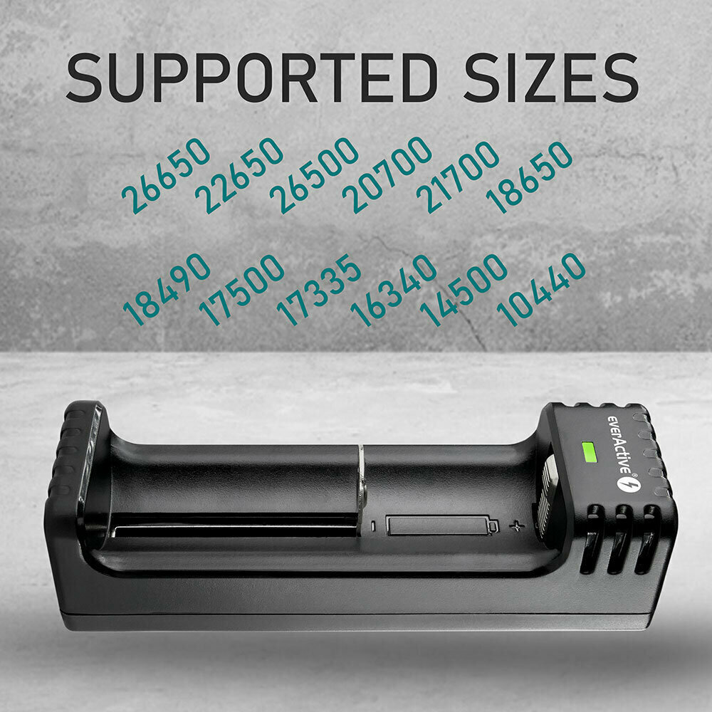 everActive LC-100 USB Φορτιστής Μπαταριών Li-ion Μεγέθους 18650/21700/16340/14500 - Image 6