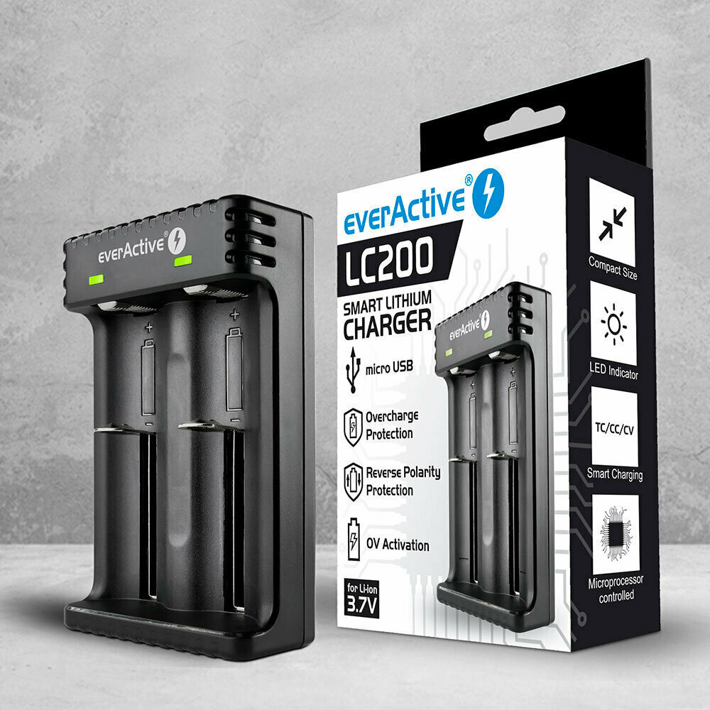 everActive LC-200 USB Φορτιστής 2 Μπαταριών Li-ion Μεγέθους 18650/21700 - Image 8