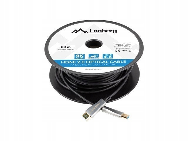 Lanberg HDMI 2.0 Cable HDMI male - HDMI male 30m Μαύρο CA-HDMI-20FB-0300-BK