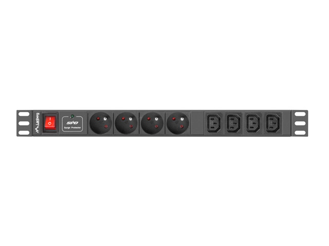 Lanberg Πολύπριζο Rack 1U 10A 8X 230V 2M Μαύρο - Image 2