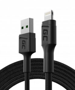 Alternative view of Green Cell Braided USB to Lightning Cable Μαύρο 1.2m (KABGC21)