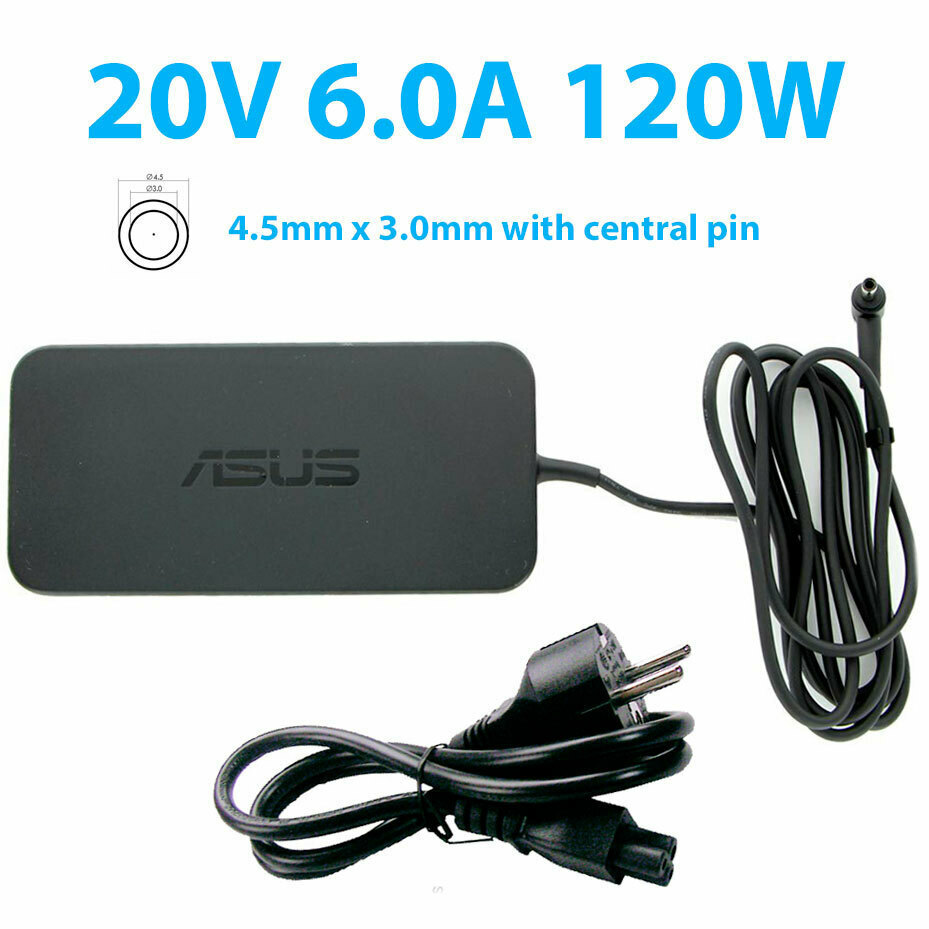 Asus Φορτιστής Laptop 120W 20V 6A με Αποσπώμενο Καλώδιο Τροφοδοσίας