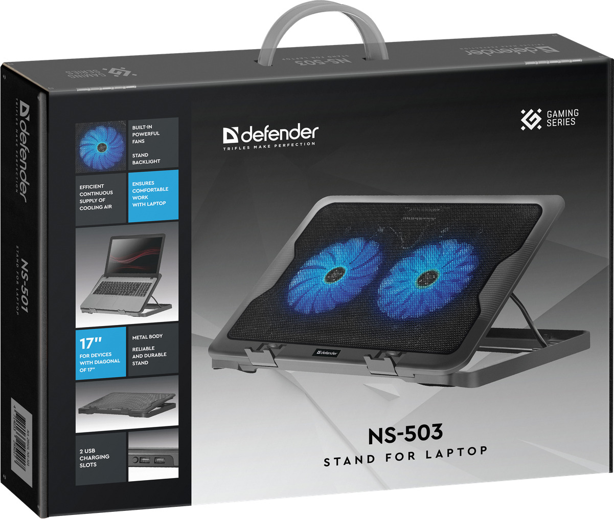 Defender NS-503 Cooling Pad με 2 Ανεμιστήρες και Φωτισμό - Image 8