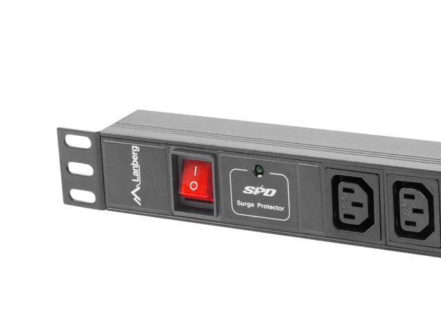 Lanberg Πολύπριζο Rack 1U PDU 8xIEC C13 Μαύρο - Image 3