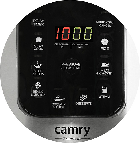 Camry Πολυμάγειρας 1000W με Χωρητικότητα 6lt Ασημί - Image 8