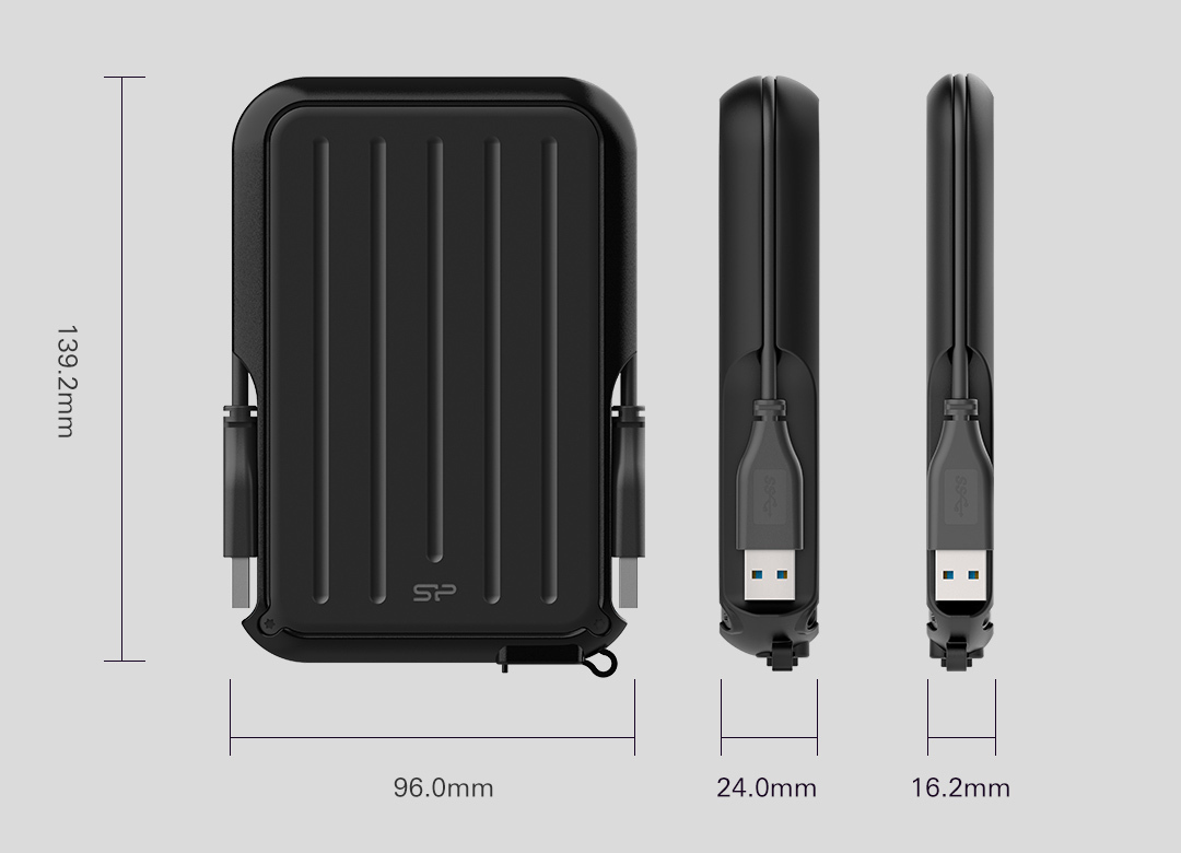 Silicon Power Armor A66 USB 3.2 Εξωτερικός HDD 1.0TB 2.5" Μαύρο/Μπλε - Image 2