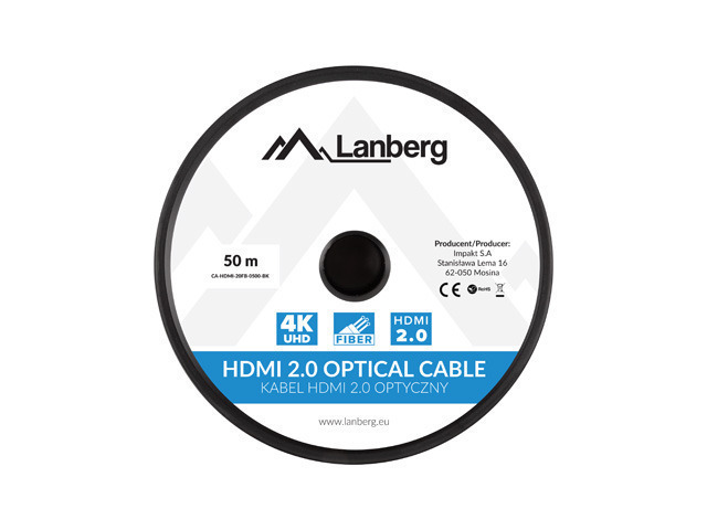Lanberg HDMI 2.0 Cable HDMI male - HDMI male 50m Μαύρο CA-HDMI-20FB-0500-BK - Image 2