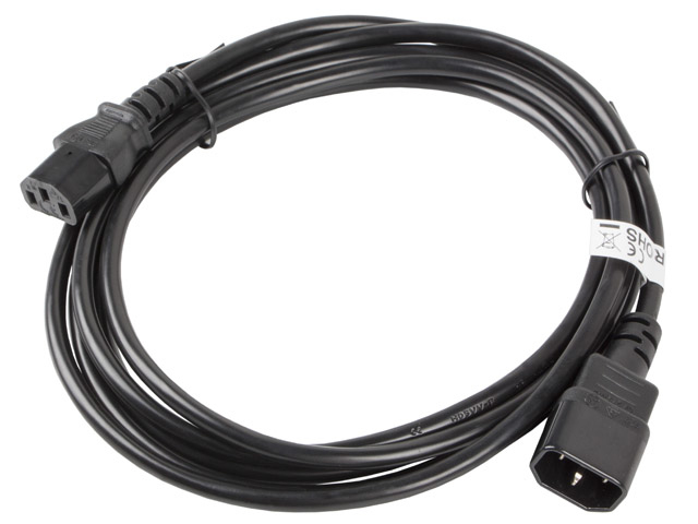 Lanberg IEC C13 - IEC C14 Cable 3m Μαύρο (CA-C13E-11CC-0030-BK) - Image 2