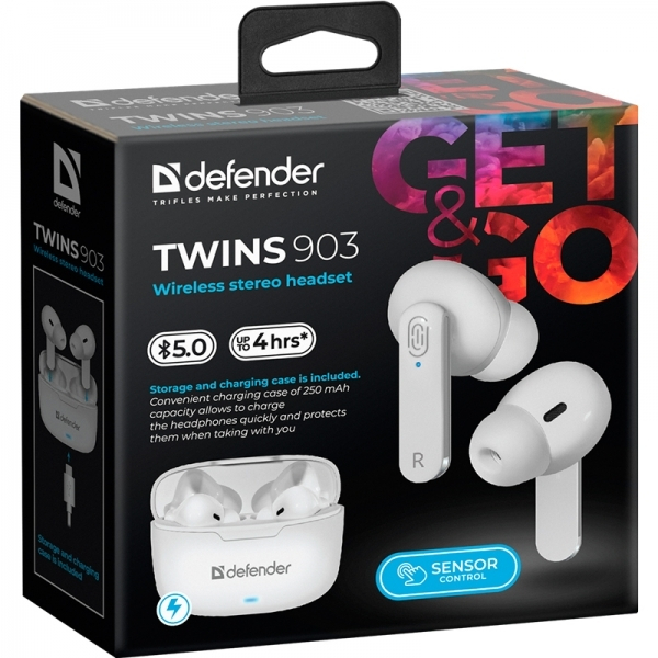 Defender Twins 903 In-ear Λευκά - Image 2