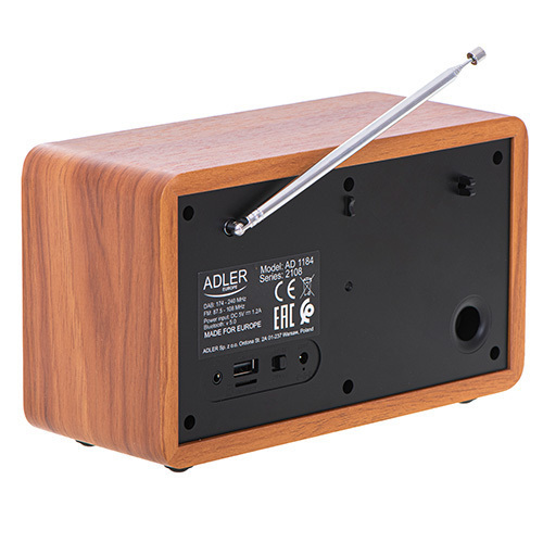 Adler AD1184 Επιτραπέζιο Ραδιόφωνο Ρεύματος DAB+ με Bluetooth και USB Καφέ - Image 4