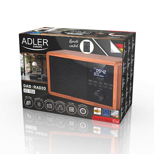 Adler AD1184 Επιτραπέζιο Ραδιόφωνο Ρεύματος DAB+ με Bluetooth και USB Καφέ - Image 6