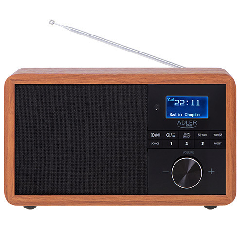 Adler AD1184 Επιτραπέζιο Ραδιόφωνο Ρεύματος DAB+ με Bluetooth και USB Καφέ - Image 2