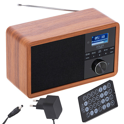 Adler AD1184 Επιτραπέζιο Ραδιόφωνο Ρεύματος DAB+ με Bluetooth και USB Καφέ - Image 3