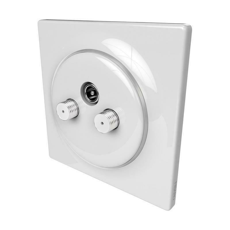 Fibaro Walli N Πρίζα Κεραίας Τηλεόρασης, Δορυφορικής και Ραδιοφώνου σε Λευκό Χρώμα FGWTFEU-021 - Image 2