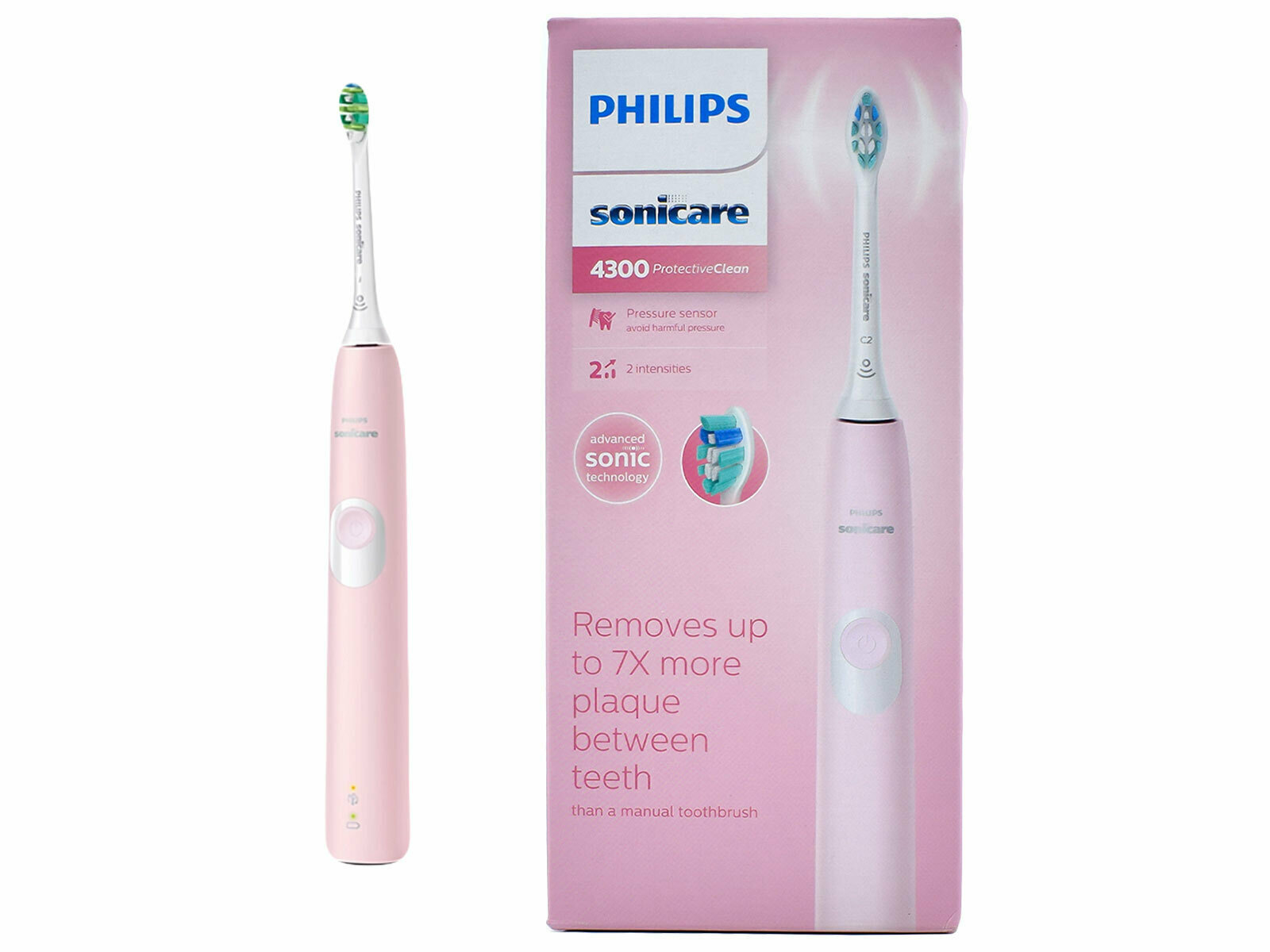 Philips Sonicare ProtectiveClean 4300 Ηλεκτρική Οδοντόβουρτσα με Χρονομετρητή και Αισθητήρα Πίεσης Ροζ - Image 3