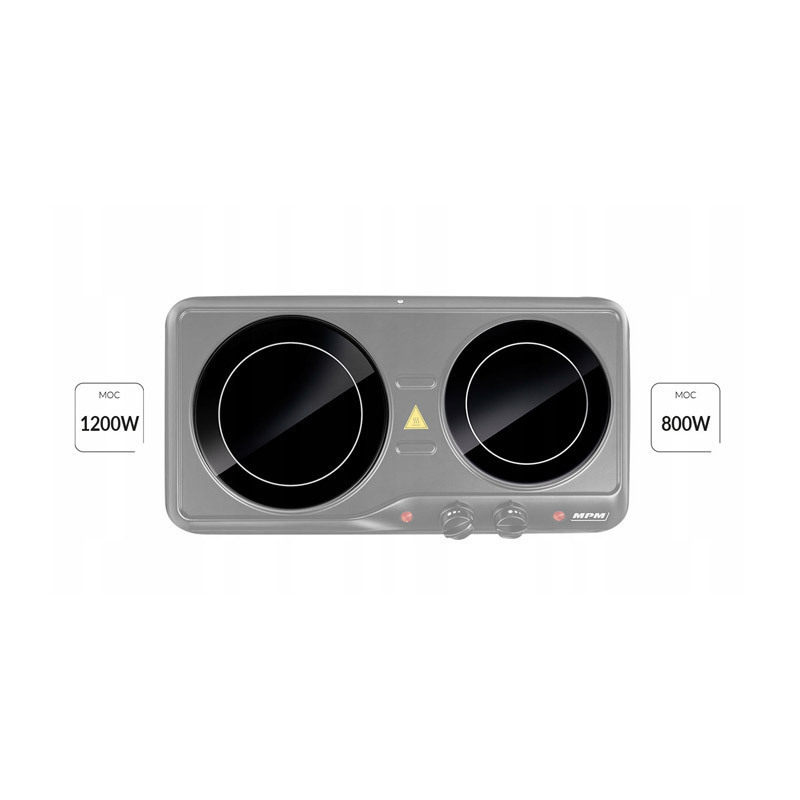 MPM Επιτραπέζια Εστία Κεραμική Διπλή Μαύρη - Image 2