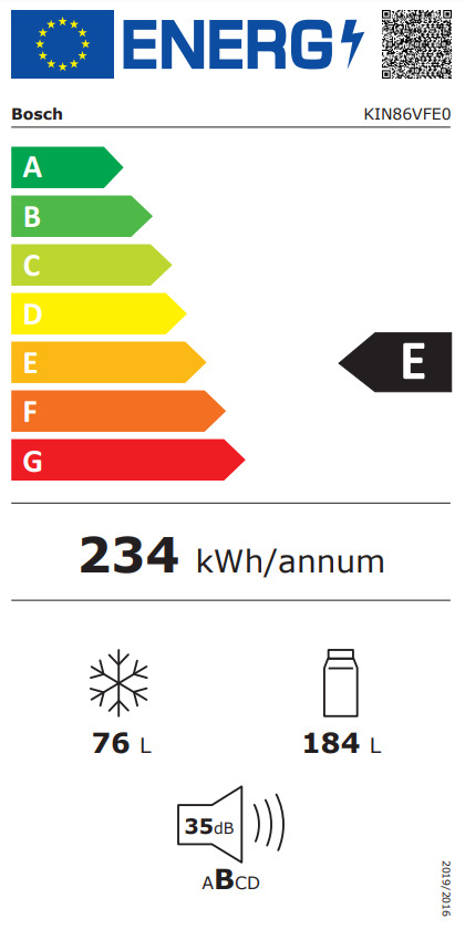 Bosch Ψυγειοκαταψύκτης 260lt NoFrost Λευκός KIN86VFE0 - Image 9