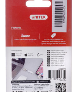 Alternative view of Unitek USB-C male σε USB-A female 1τμχ (A1025GNI)