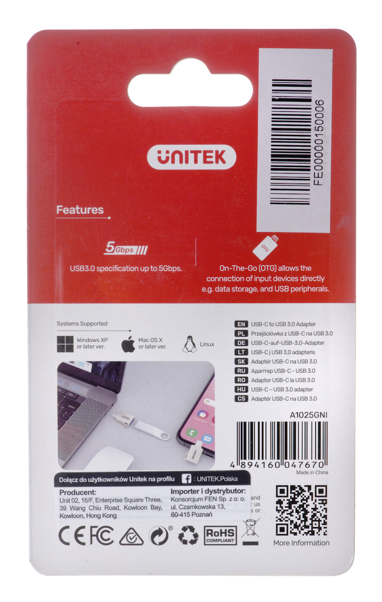 Unitek USB-C male σε USB-A female 1τμχ (A1025GNI) - Image 2