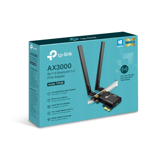 TP-LINK Archer TX55E v1 Ασύρματη Κάρτα Δικτύου Wi‑Fi 6 (2976Mbps) PCI-e - Image 2