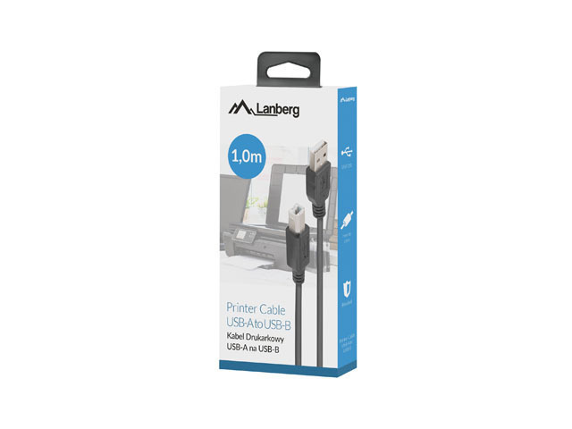 Lanberg USB 2.0 Cable USB-A male - USB-B male Μαύρο 1m (CA-USBA-15CU-0010-BK) - Image 3