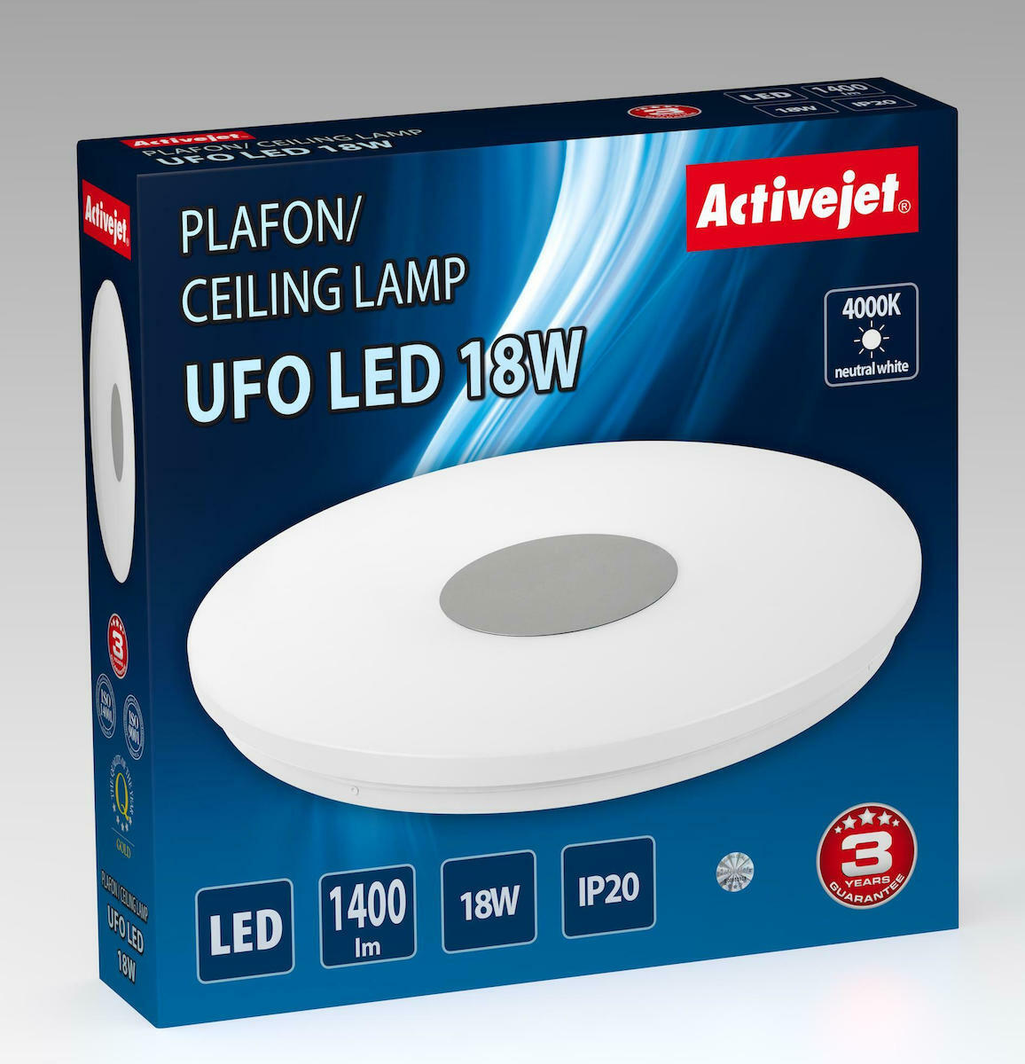Active Jet AJE-UFO 18W Πλαφονιέρα 33.5εκ. LED με Τηλεχειριστήριο - Image 2