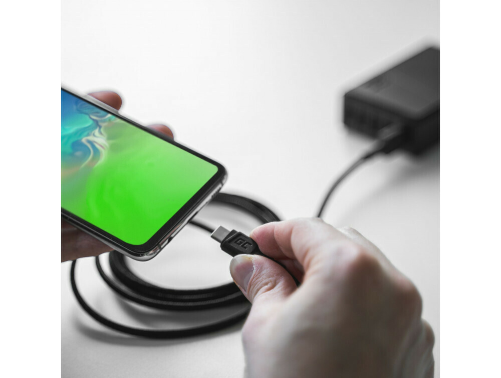 Green Cell PowerStream Braided USB 2.0 Cable USB-C male - USB-A 60W Μαύρο 2m (KABGC19) - Image 2