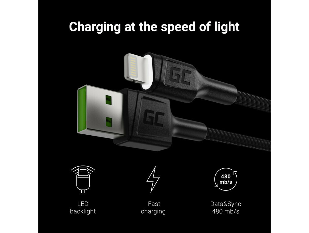 Green Cell Cell Ray USB-A USB-A to Lightning (KABGC) - Image 4