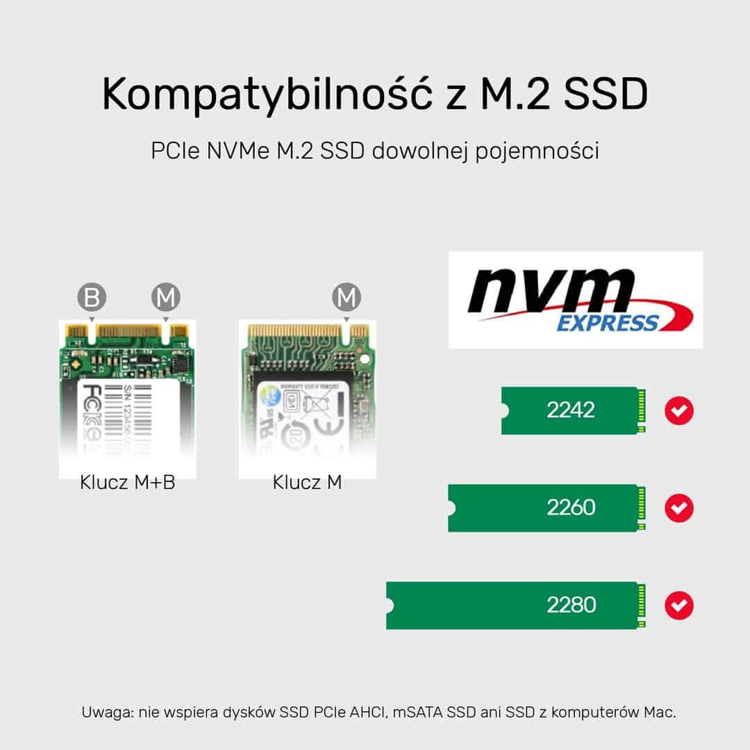 Unitek SolidForce Θήκη για 2 Σκληρούς Δίσκους M.2 PCI Express NVME με σύνδεση Type-C σε Γκρι χρώμα - Image 4
