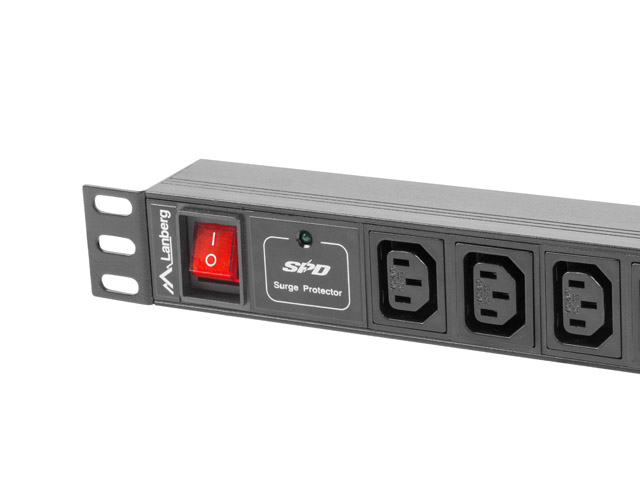 Lanberg Πολύπριζο Rack PDU 19" (1U, 10A, 10x IEC c13, 2m) - Image 2