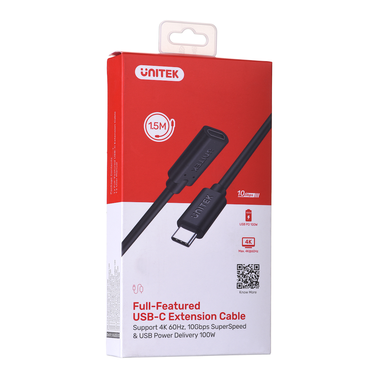 Unitek EXTENSION USB 3.2 USB-C male - USB-C female 100W 1.5m (C14086BK-1.5M) - Image 3