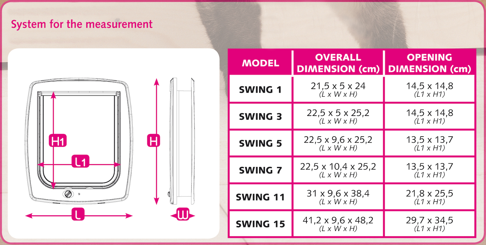 Ferplast Swing 15 Πόρτα Σκύλου & Γάτας 41.2x48.2x9.6εκ. από Πλαστικό σε Λευκό Χρώμα 41.2 x 48.2 x 48.2εκ. - Image 9