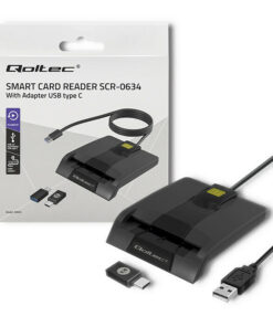 Qoltec Intelligent Smart ID Chip SCR-0634 Card Reader USB 3.2 Type-C για SmartCard