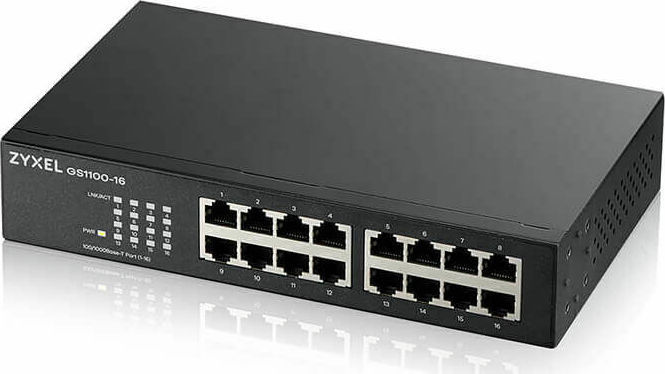 Zyxel GS1100-16 v1 Unmanaged L2 Switch με 16 Θύρες Gigabit (1Gbps) Ethernet