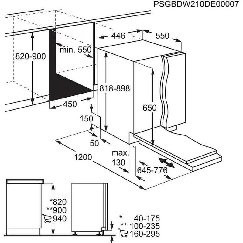AEG Πλήρως Εντοιχιζόμενο για 10 Σερβίτσια Π44.6xY81.8εκ. FSE73527P - Image 5