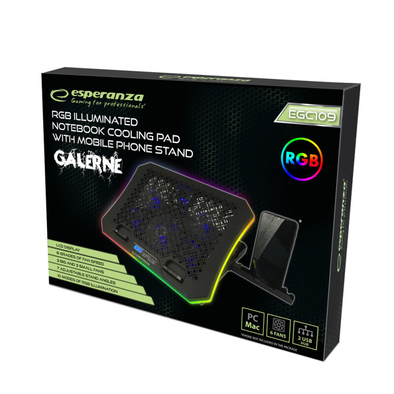 Esperanza Galerne Cooling Pad με 6 Ανεμιστήρες και Φωτισμό - Image 6
