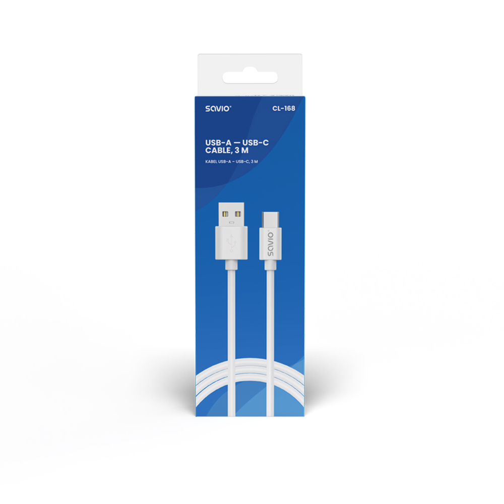 Savio USB 2.0 USB-C male - USB-A 2m (CL-168) - Image 2