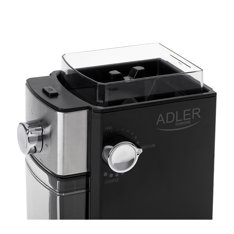 Adler AD-4448 Ηλεκτρικός Μύλος Καφέ 300W με Χωρητικότητα 250gr και 12 Επίπεδα Άλεσης Ασημί - Image 5