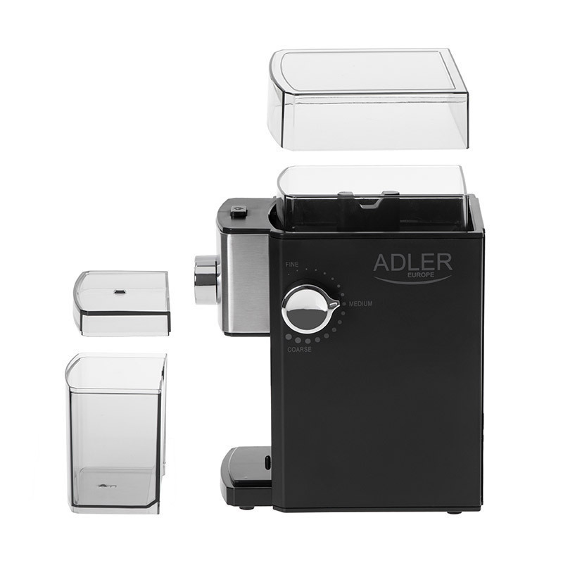 Adler AD-4448 Ηλεκτρικός Μύλος Καφέ 300W με Χωρητικότητα 250gr και 12 Επίπεδα Άλεσης Ασημί - Image 3